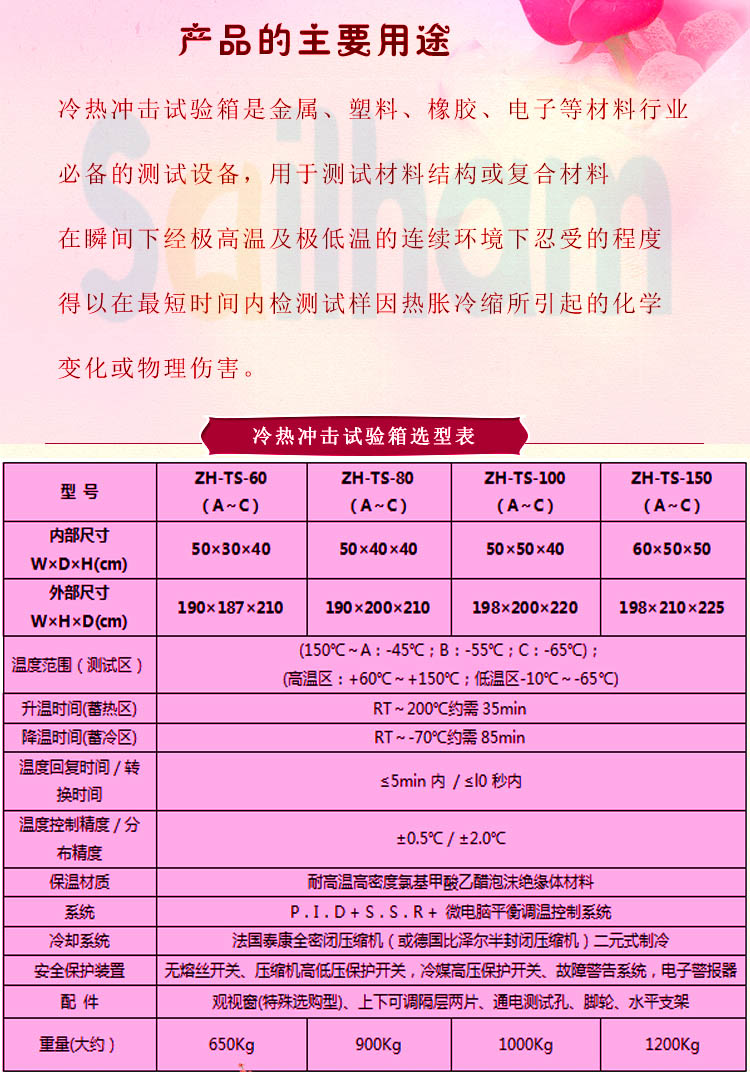 二箱式高低溫衝擊向日葵污APP下载選型表